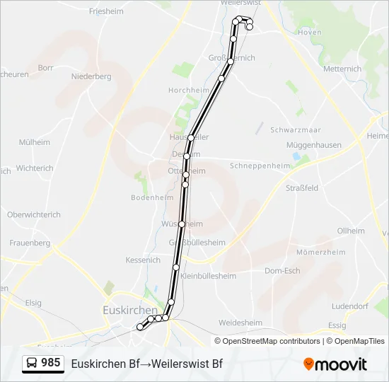 985 Bus Line Map
