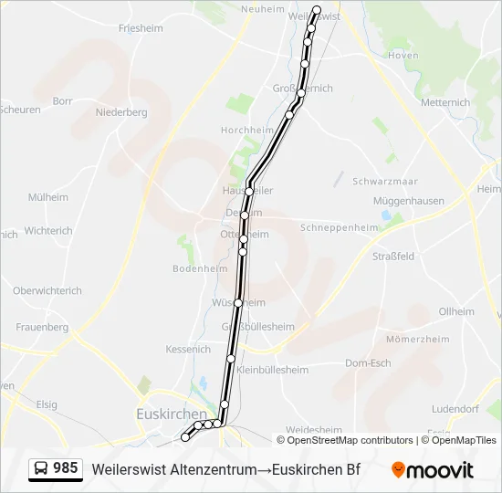 985 Bus Line Map