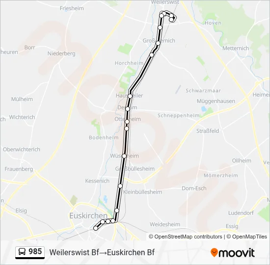 985 Bus Line Map