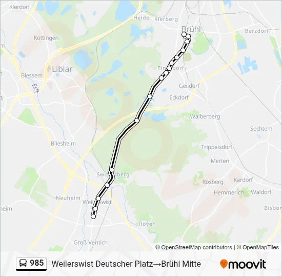 985 Bus Line Map