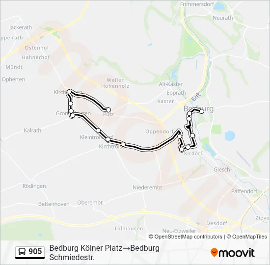 905 Bus Line Map