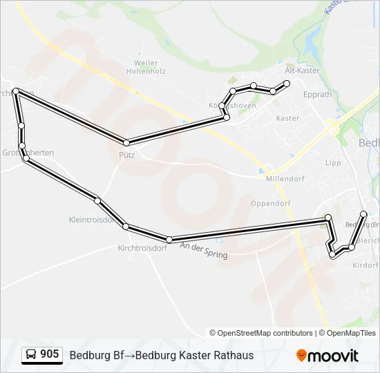 905 Bus Line Map