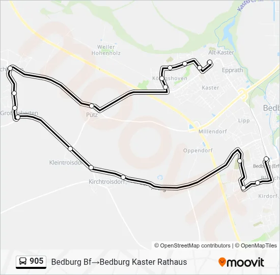 905 Bus Line Map
