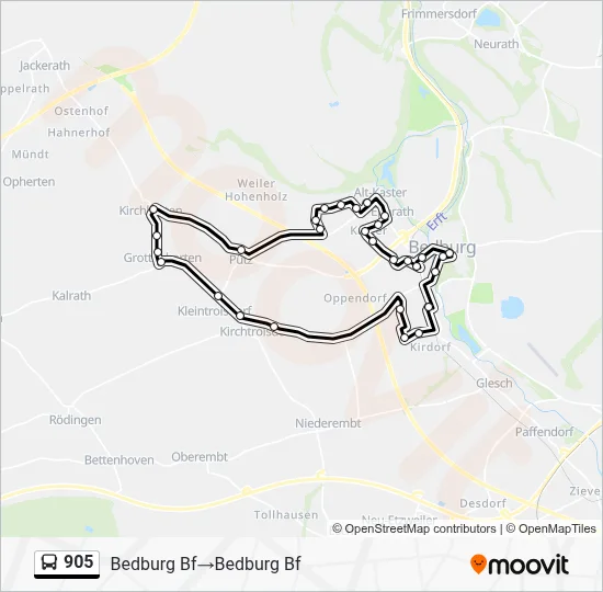 Buslinie 905 Karte