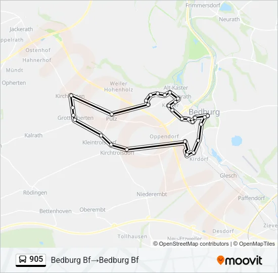 905 Bus Line Map