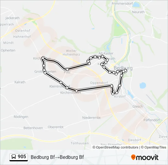 905 Bus Line Map