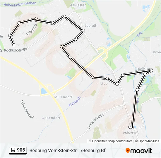 905 Bus Line Map