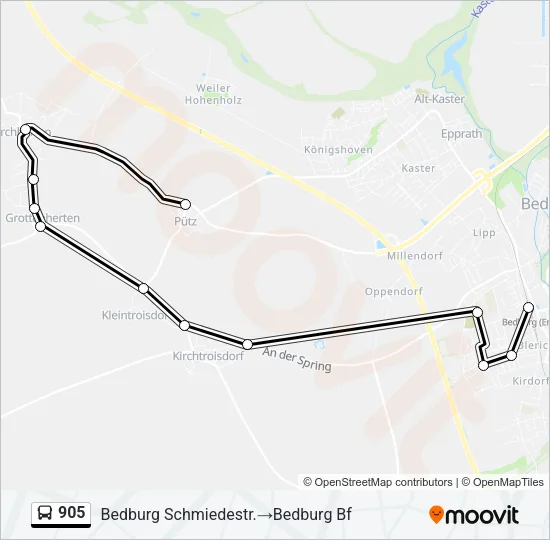 905 Bus Line Map