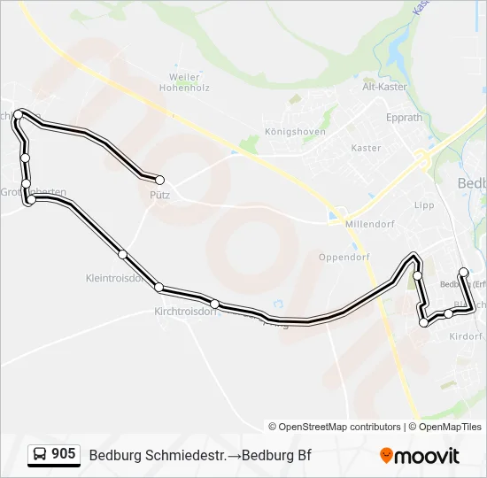 Buslinie 905 Karte