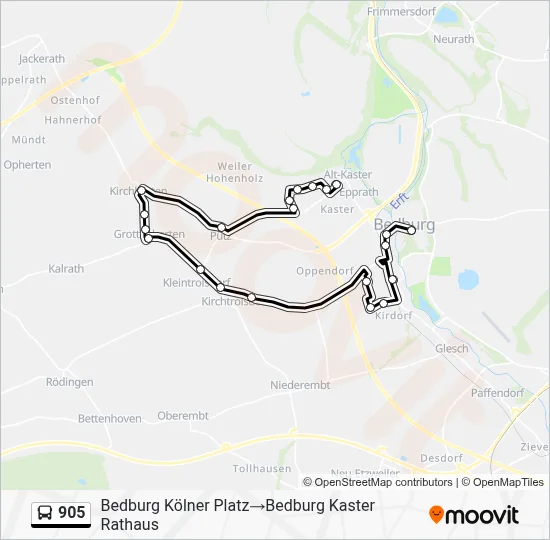 905 Bus Line Map