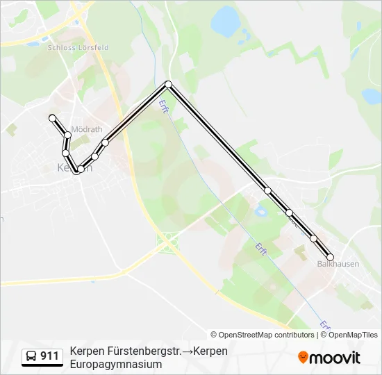 Автобус 911: карта маршрута