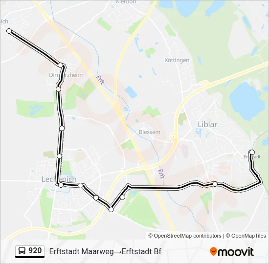 920 Bus Line Map