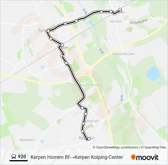 920 Bus Line Map