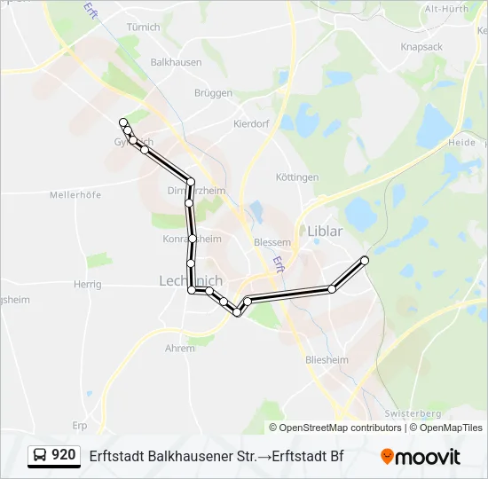 920 Bus Line Map