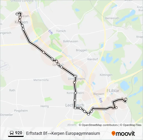 920 Bus Line Map