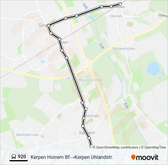 920 Bus Line Map