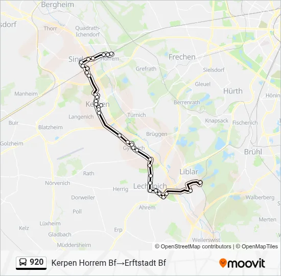 Buslinie 920 Karte