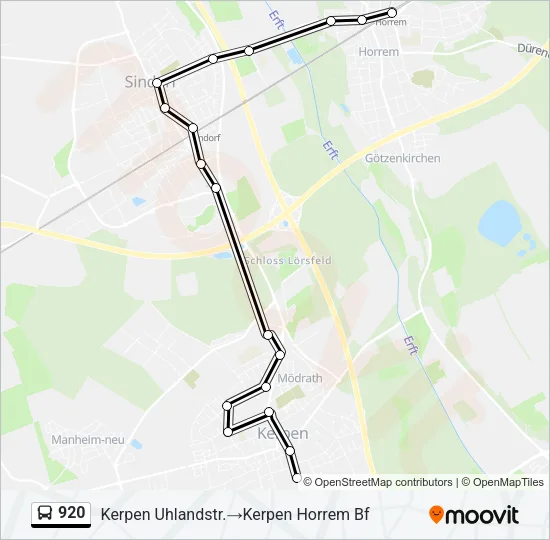 920 Bus Line Map