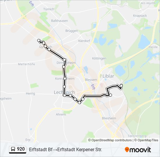 920 bus Line Map