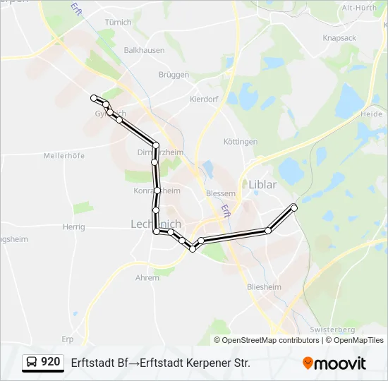 920 Bus Line Map