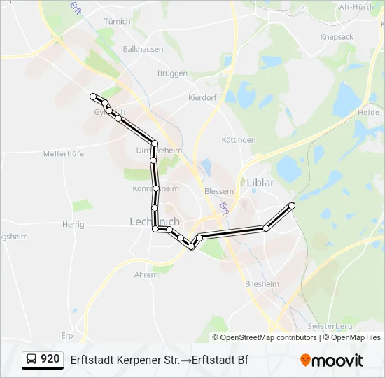 920 Bus Line Map