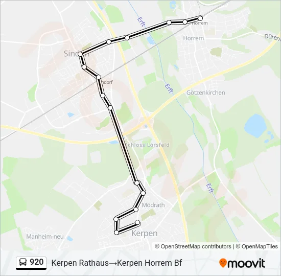 920 Bus Line Map