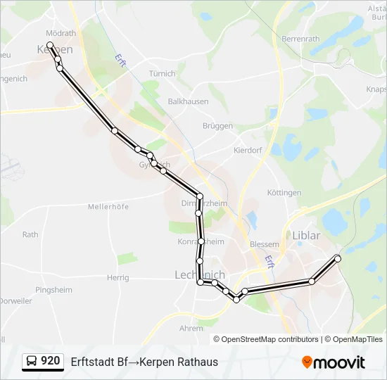 920 Bus Line Map