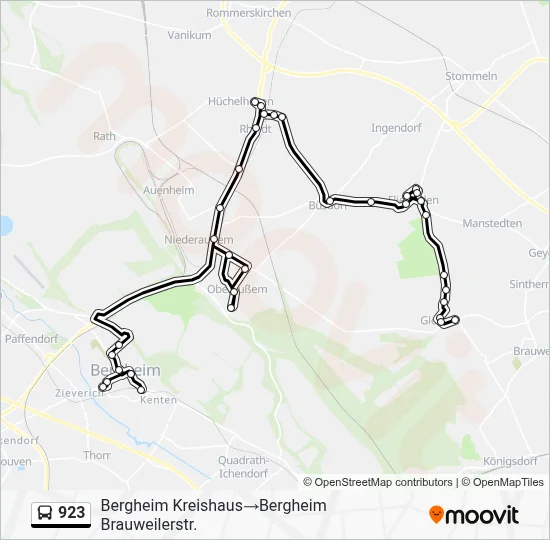 Buslinie 923 Karte