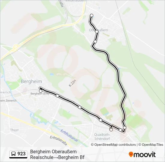 Buslinie 923 Karte
