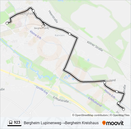 923 bus Line Map