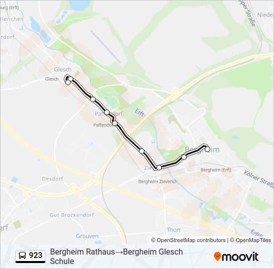 923 bus Line Map