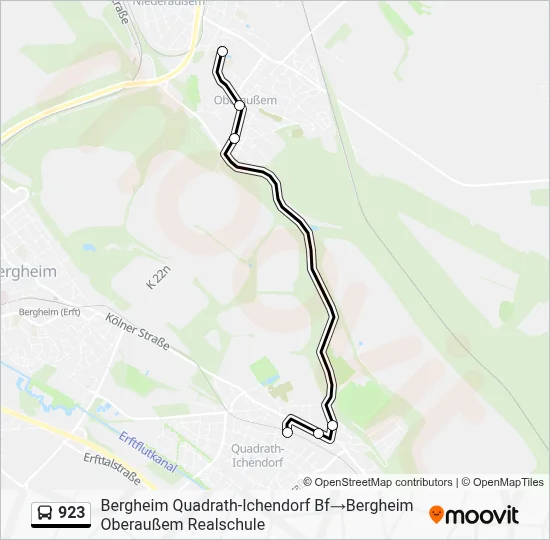 Buslinie 923 Karte