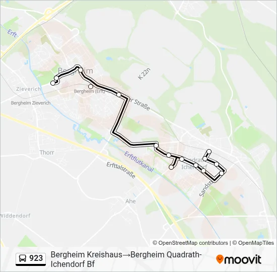 Buslinie 923 Karte