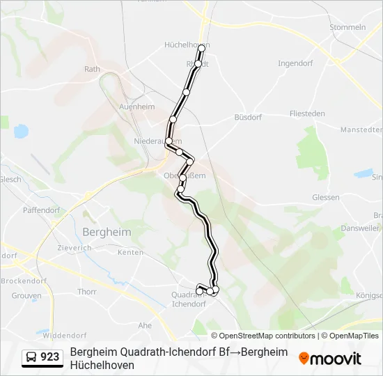 Buslinie 923 Karte