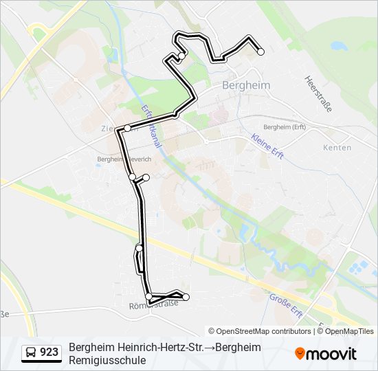 923 bus Line Map