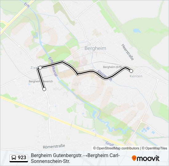 Автобус 923: карта маршрута