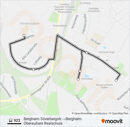 923 bus Line Map