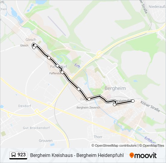 923 bus Line Map