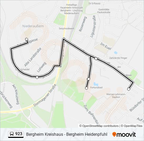 923 bus Line Map