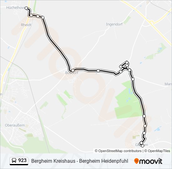 923 bus Line Map