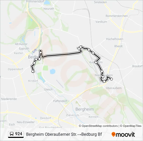 Buslinie 924 Karte