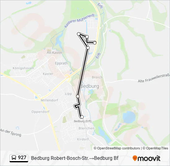 Buslinie 927 Karte