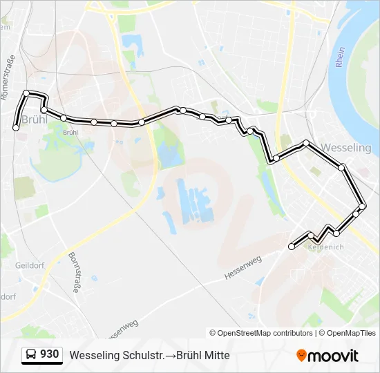 930 Bus Line Map