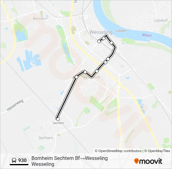 Buslinie 930 Karte