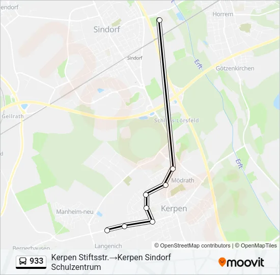 933 Bus Line Map
