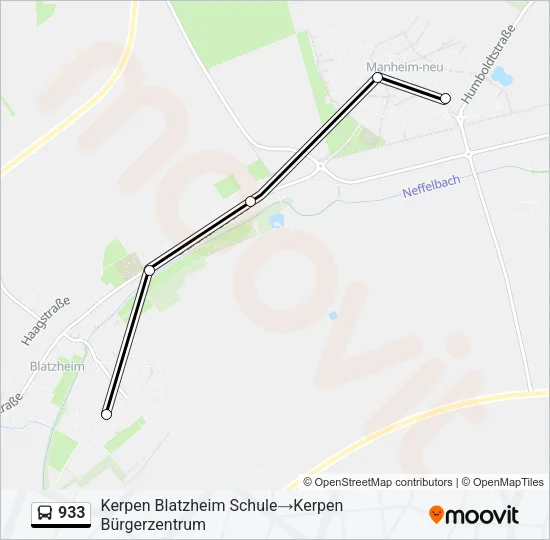 933 Bus Line Map