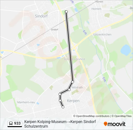 933 Bus Line Map