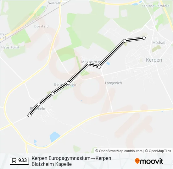 933 Bus Line Map