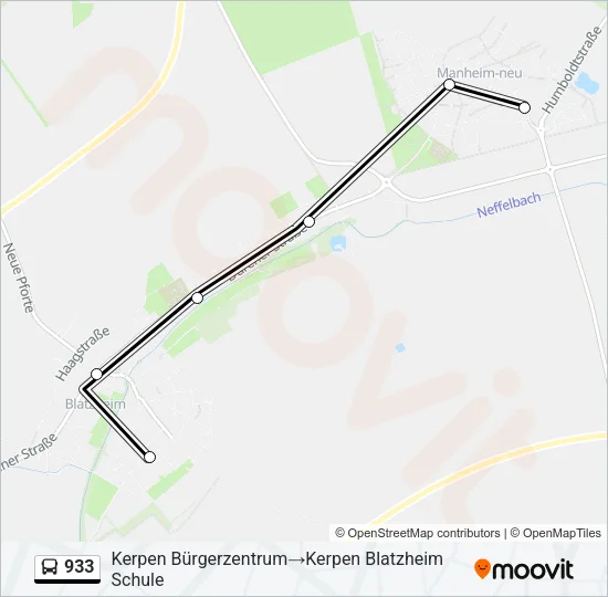 933 Bus Line Map