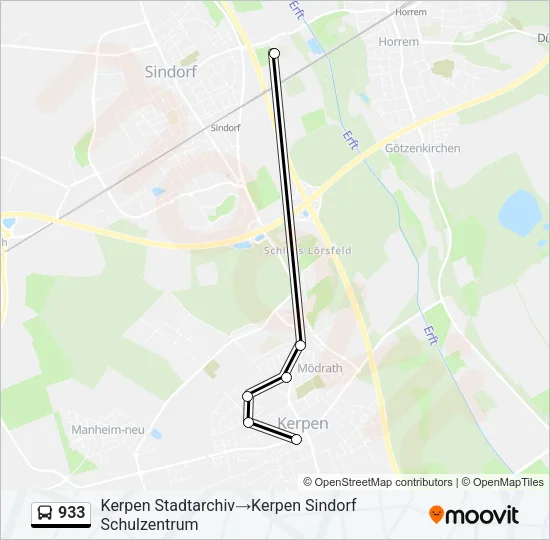 933 Bus Line Map